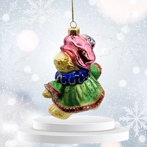 Fitz And Floyd Christmas Teddy Bear Girl Vintage Ornament 5in Gold Hanger 4in - Picture 2 of 5